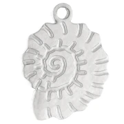 Ciondolo a forma di conchiglia e lumaca 11x8 mm - Acciaio inossidabile 316 x1