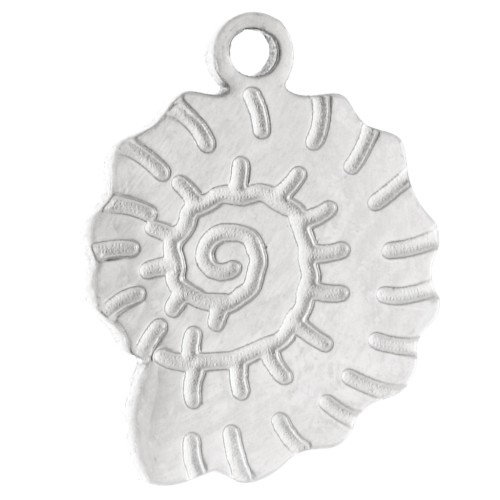 Ciondolo a forma di conchiglia e lumaca 11x8 mm - Acciaio inossidabile 316 x1