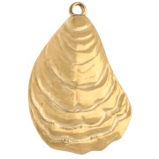 Pendente a forma di conchiglia di cozza 32x23 mm - Acciaio inossidabile 304 Dorato x1|raw }}