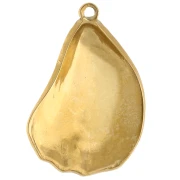 Pendente a forma di conchiglia di cozza 32x23 mm - Acciaio inossidabile 304 Dorato x1