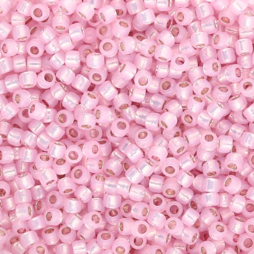Rocaille Toho Takumi LH 11/0 TAK11R-PF2105 - PF Milky Baby Pink con rivestimento argentato x8g