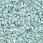 Rocaille Toho Takumi LH 11/0 TAK11R-PF2116 - PF Milky Light Aqua con bordatura argentata x8g