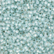 Rocaille Toho Takumi LH 11/0 TAK11R-PF2116 - PF Milky Light Aqua con bordatura argentata x8g