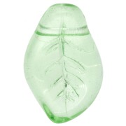 Perla a forma di foglia ondulate 15x10 mm in vetro - Peridoto x6