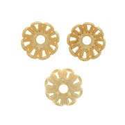 Coppette in filigrana da 6 mm - effetto fiore - Dorate x20