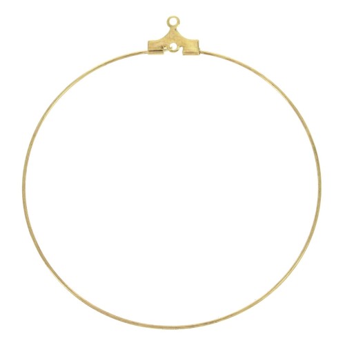 Portaorecchini a cerchio con un foro, 50 mm - Dorato (2 pezzi)