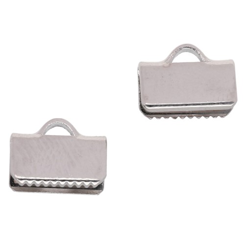 Puntali lisci da serrare da 10 mm - Argento x4