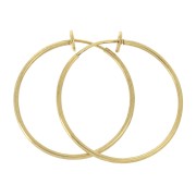 Orecchini a cerchio con chiusura a clip - Per orecchie non forate 36,5 mm - Dorati x2