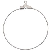 Supporti per orecchini - Orecchini a cerchio da decorare da 35 mm con 1 foro - Argento x2|raw }}