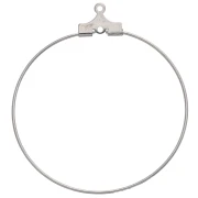 Supporti per orecchini - Orecchini a cerchio da decorare da 35 mm con 1 foro - Argento x2