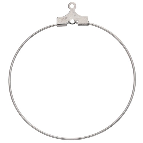 Supporti per orecchini - Orecchini a cerchio da decorare da 35 mm con 1 foro - Argento x2