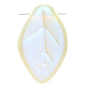 Perla a forma di foglia in vetro ceco 12x8 mm - Jonquil AB opaco x6