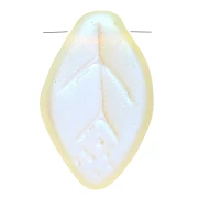Perla a forma di foglia in vetro ceco 12x8 mm - Jonquil AB opaco x6
