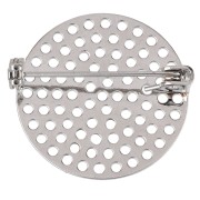 Spilla con setaccio rotondo da 25,5 mm da decorare - Argento x1
