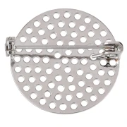 Spilla con setaccio rotondo da 25,5 mm da decorare - Argento x1