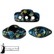 Perla in vetro Volos® di Puca® 4x8 mm - Enamel Blue Yellow x10 g