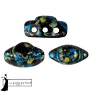 Perla in vetro Volos® di Puca® 4x8 mm - Enamel Blue Yellow x10 g
