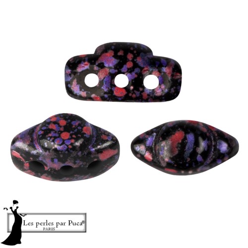 Perla in vetro Volos® di Puca® 4x8 mm - Smalto viola e rosso x10 g