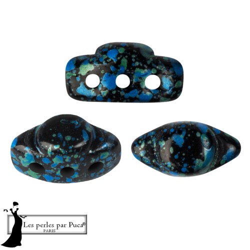Perla in vetro Volos® di Puca® 4x8 mm - Smalto turchese x10 g