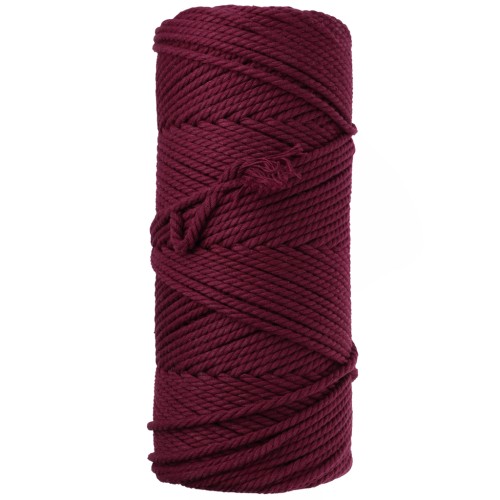 Bobina di cordoncino in cotone per macramè da 2 mm - Granato x 100 m