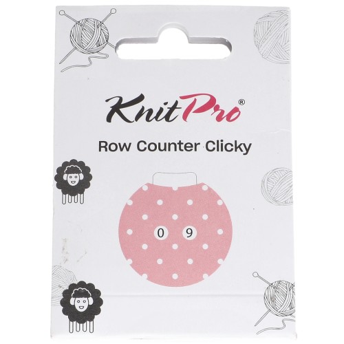 Contapunti manuale Clicky 4 cm - Knitpro - Rosa - Bianco x1