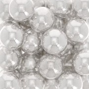Regalo - Perla senza foro - mini sfere da 3 mm - Placcatura in argento fino x100