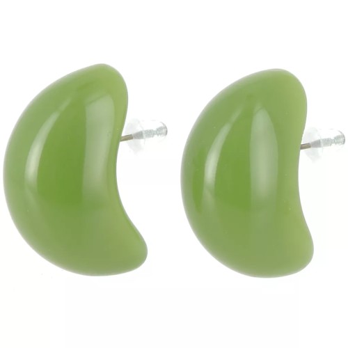 Regalo - Orecchini a goccia 28x16 mm in resina opaca - Verde avocado x2