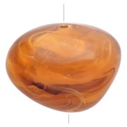 Perla “nuggets” 12x15 mm in resina traslucida - Albicocca marmorizzata x6