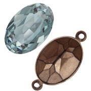 Regalo - Cabochon PureCrystal 4120 14x10 mm Acquamarina Ignite + Montatura da incollare