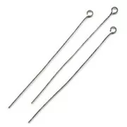 Chiodino ad occhiello mm. 50x0.7 sottile argentato x25