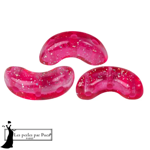 Arcos® di Puca® 5x10 mm - Trasparente con costellazione Rosa Fucsia x10 g