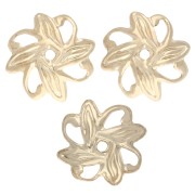 Coppette a forma di fiore lavorate, 10 mm - Dorate x20
