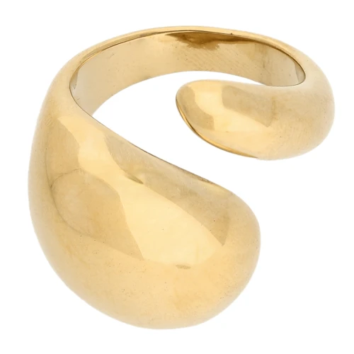 Anello doppio bombato largo - Misura 56 - Acciaio inossidabile 304 Dorato x1
