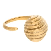 Anello bombato striato - Misura 58 - Acciaio inossidabile 304 Dorato x1