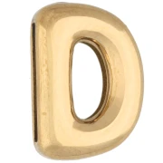Farfalline per lettere 14x10 mm - D - per nastro da 10 mm - Acciaio inossidabile 304 Dorato x1