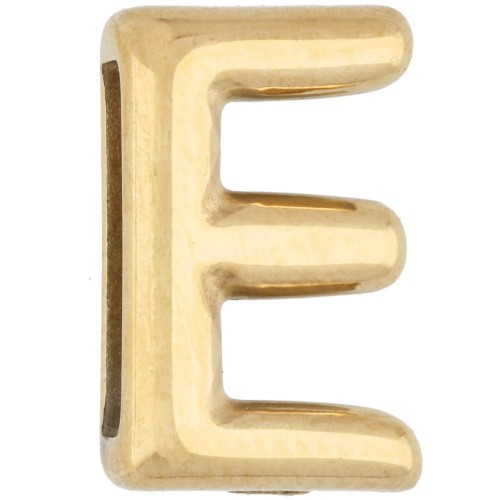 Farfalline per lettere 14x9 mm - E - per nastro da 10 mm - Acciaio inossidabile 304 Dorato x1