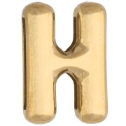 Farfalline per lettere 14x9,5 mm - H - per nastro da 10 mm - Acciaio inossidabile 304 Dorato x1