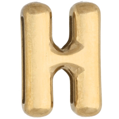 Farfalline per lettere 14x9,5 mm - H - per nastro da 10 mm - Acciaio inossidabile 304 Dorato x1