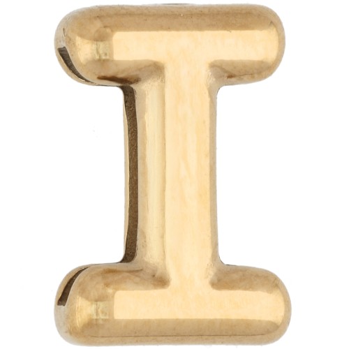 Farfalline per lettere 14x9,5 mm - I - per nastro da 10 mm - Acciaio inossidabile 304 Dorato x1