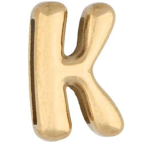 Farfalline per lettere 14x9 mm - K - per nastro da 10 mm - Acciaio inossidabile 304 Dorato x1
