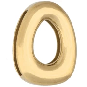 Farfalline per lettere 14x10 mm - O - per nastro da 10 mm - Acciaio inossidabile 304 Dorato x1