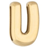 Farfalline per lettere 14x11 mm - U - per nastro da 10 mm - Acciaio inossidabile 304 Dorato x1