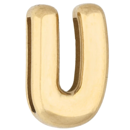 Farfalline per lettere 14x11 mm - U - per nastro da 10 mm - Acciaio inossidabile 304 Dorato x1