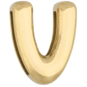 Farfalline per lettere 14x9 mm - V - per nastro da 10 mm - Acciaio inossidabile 304 Dorato x1