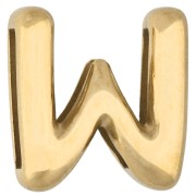 Farfalline per lettere 14x13,5 mm - W - per nastro da 10 mm - Acciaio inossidabile 304 Dorato x1
