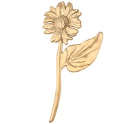 Spilla a forma di fiore 82,5x43 mm - Acciaio inossidabile 304 Dorato x1