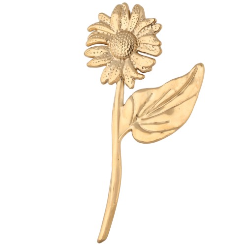 Spilla a forma di fiore 82,5x43 mm - Acciaio inossidabile 304 Dorato x1
