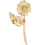 Spilla a forma di fiore 82,5x43 mm - Acciaio inossidabile 304 Dorato x1