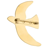 Spilla a forma di uccello martellato 51x36 mm - Acciaio inossidabile 304 Dorato x1