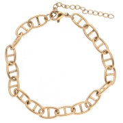 Bracciale a maglie marine da 6,4 mm - Acciaio inossidabile 304 Dorato x 16,5 cm